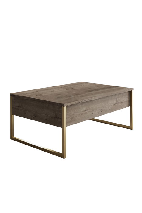 Hanah Home Luxe - Conjunto de muebles de salón Nogal y Dorado Hanah Home Luxe - Conjunto de muebles de salón Nogal y Dorado